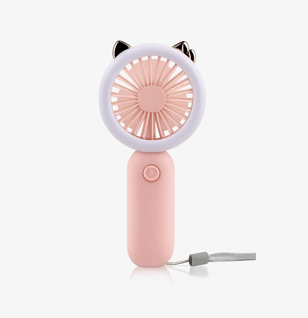 Portable USB Mini Hand Fan with LED Light