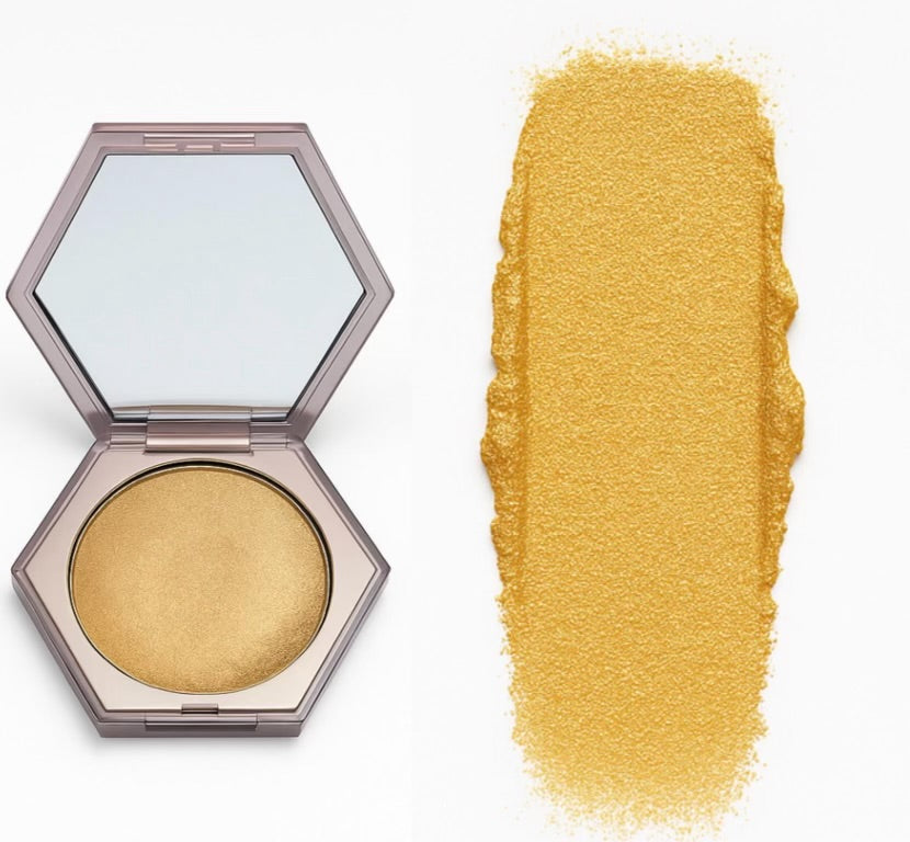 Get ready to glow like never before with Obsession, a bold, ultra-luxurious gold highlighter designed to turn heads. This richly pigmented formula glides on like silk, delivering an intense golden shimmer that catches the light at every angle. Whether you’re going for a soft, sun-kissed radiance or a full glam golden goddess look, Obsession is your new go-to.

Perfect for all skin tones, this highlighter melts into the skin effortlessly, leaving behind a radiant finish that lasts all day. 